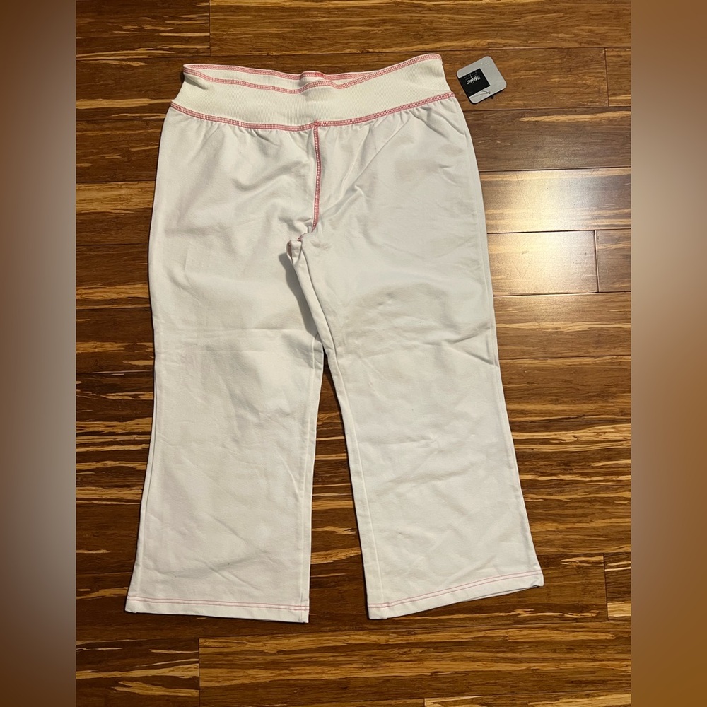 White Pants with Pink Trim